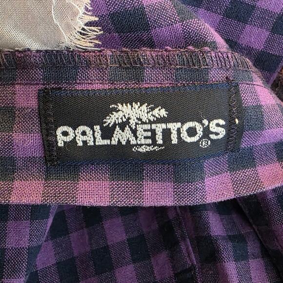 VTG 90s PALMETTO'S Super High Rise Purple/Black Plaid Pants, size 9 - Picture 7 of 9